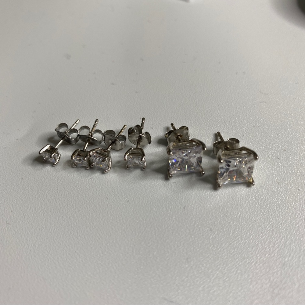 Cubic Zirconia Rhinestone Stud Set - Picture 2 of 5